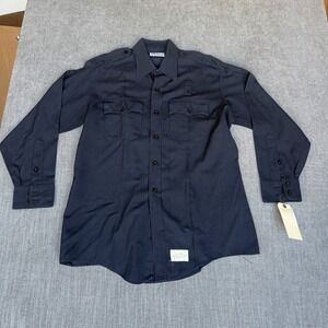 Elbeco Special Duty Tropical Police Uniform Shirt Mens 17 Navy Shoulder Epaulet